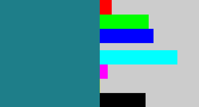 Hex color #1e7e89 - dark cyan