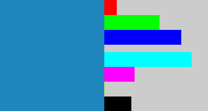 Hex color #1e86bc - bluish
