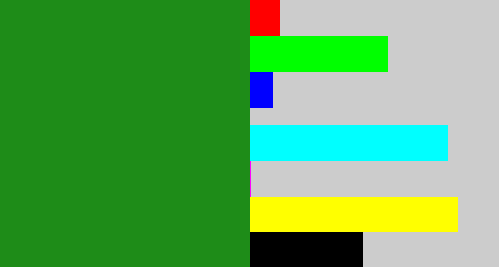 Hex color #1e8c18 - tree green