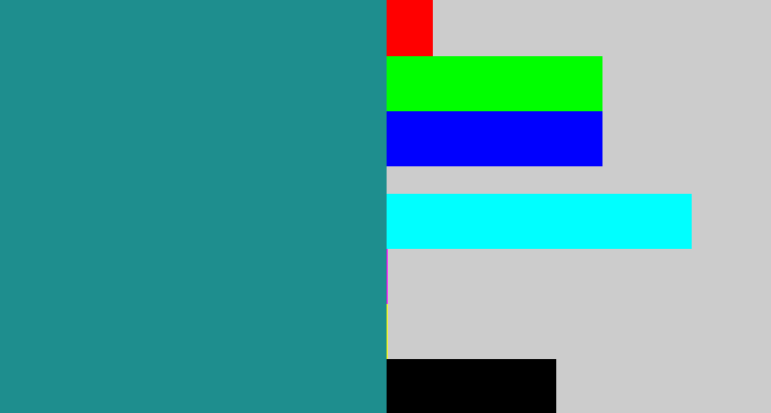 Hex color #1e8e8e - blue/green