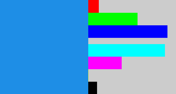 Hex color #1e8ee6 - azure