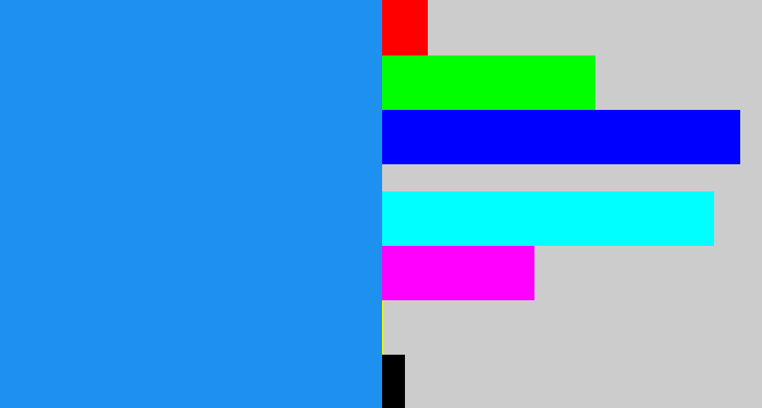 Hex color #1e90ef - azure