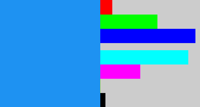 Hex color #1e92f2 - azure