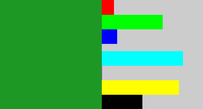 Hex color #1e9825 - green