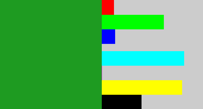 Hex color #1e9b21 - green