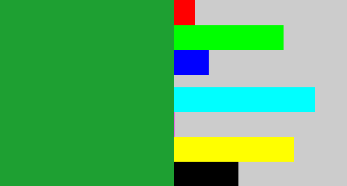 Hex color #1ea032 - green