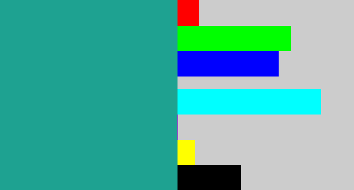 Hex color #1ea291 - blue/green