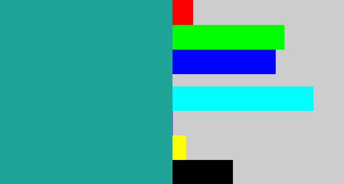 Hex color #1ea598 - blue/green