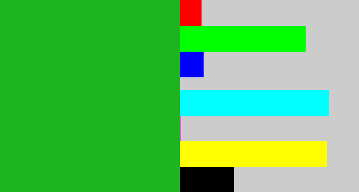 Hex color #1eb321 - green