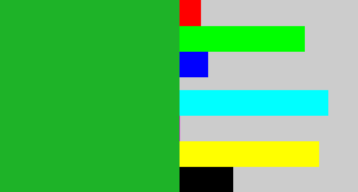 Hex color #1eb328 - green