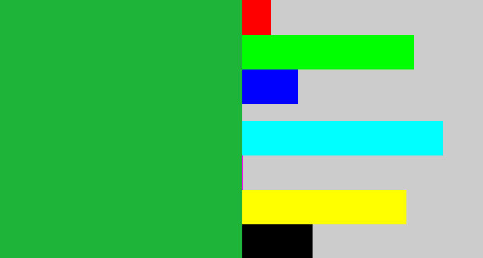 Hex color #1eb43a - medium green