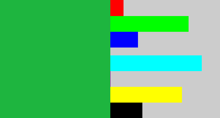 Hex color #1eb53f - medium green