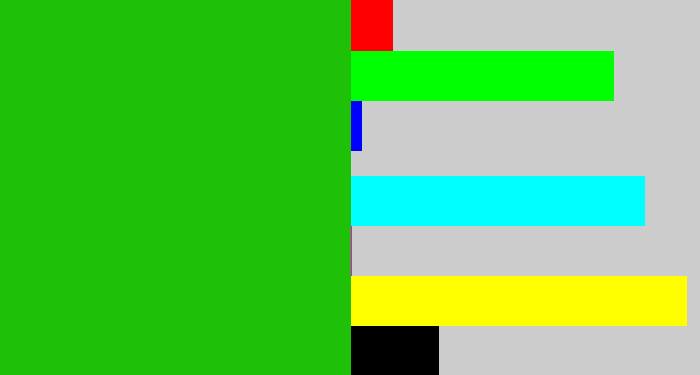 Hex color #1ec008 - green