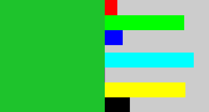 Hex color #1ec32c - green