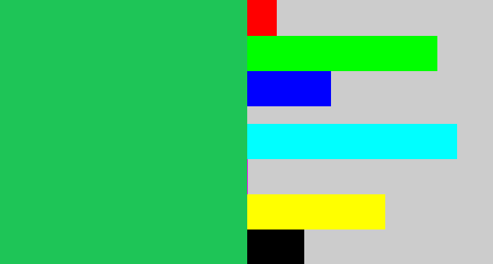 Hex color #1ec557 - algae green