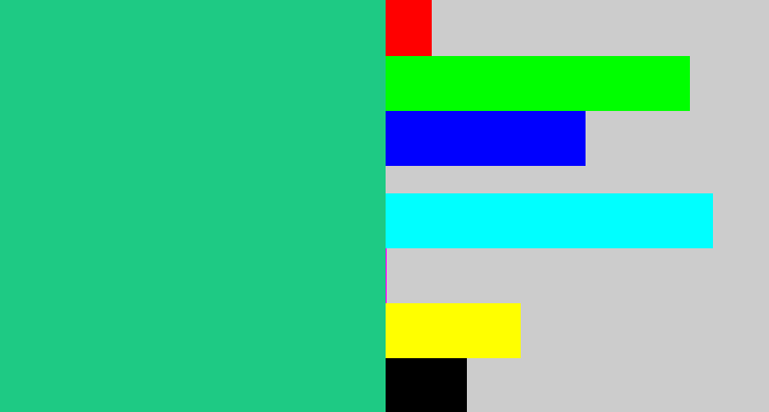 Hex color #1eca84 - greenblue