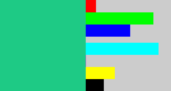Hex color #1eca85 - greenblue