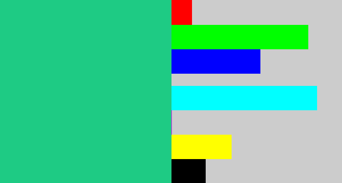 Hex color #1ecb84 - greenblue