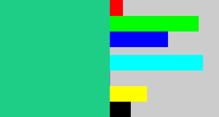 Hex color #1ece87 - greenblue
