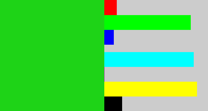 Hex color #1ed317 - vibrant green