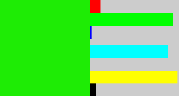 Hex color #1eec05 - highlighter green