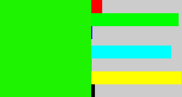 Hex color #1ef402 - highlighter green