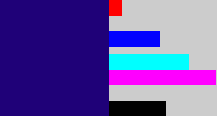 Hex color #1f0178 - indigo