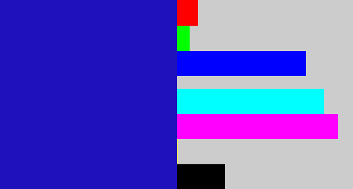 Hex color #1f11bb - ultramarine
