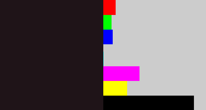 Hex color #1f1418 - almost black