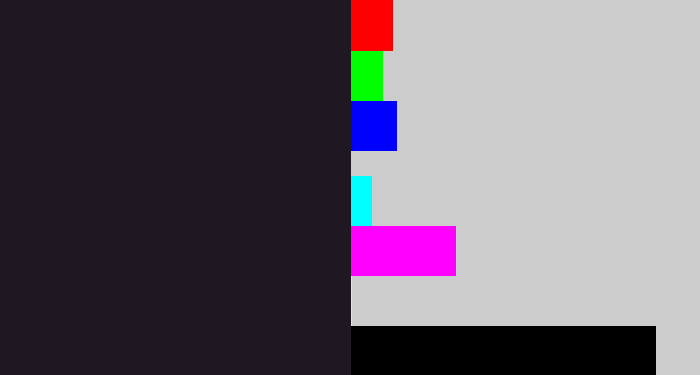 Hex color #1f1721 - dark