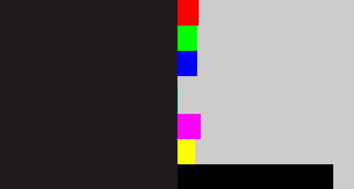 Hex color #1f1b1c - dark