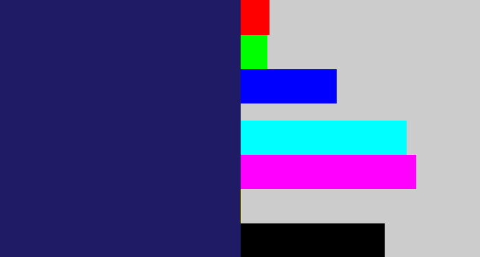 Hex color #1f1b65 - dark indigo