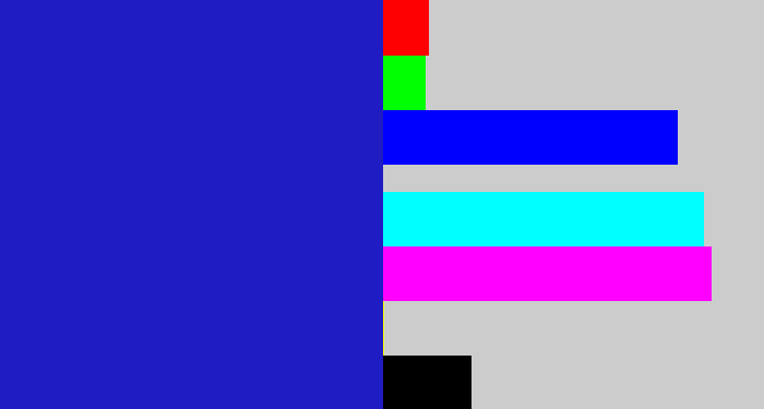 Hex color #1f1cc4 - indigo blue