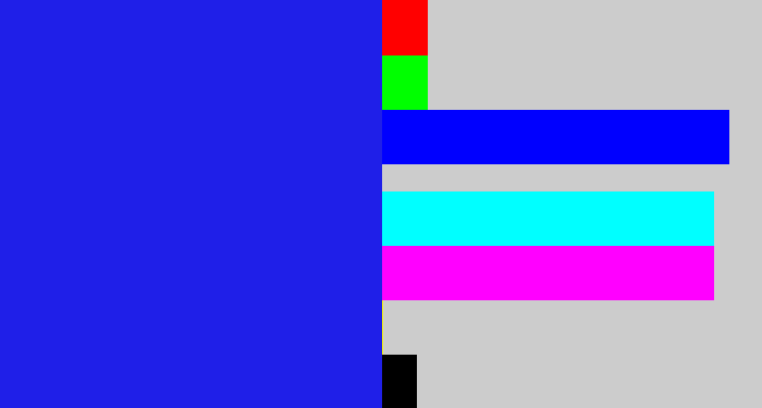 Hex color #1f1fe8 - vivid blue
