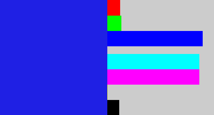 Hex color #1f20e4 - ultramarine blue