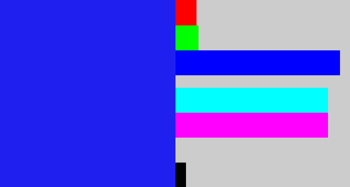 Hex color #1f20f0 - vivid blue