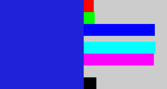 Hex color #1f22d8 - ultramarine blue