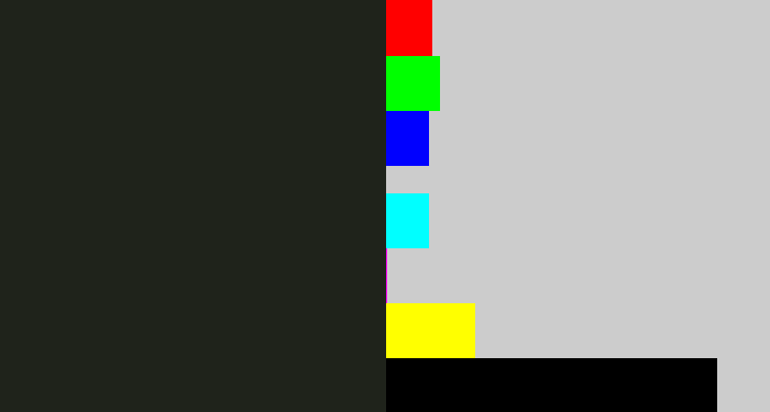 Hex color #1f231b - dark
