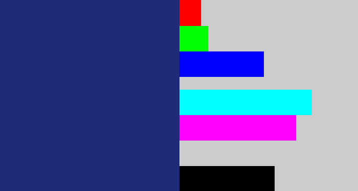 Hex color #1f2a78 - twilight blue