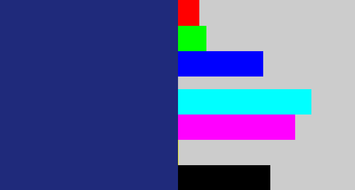 Hex color #1f2a7b - twilight blue