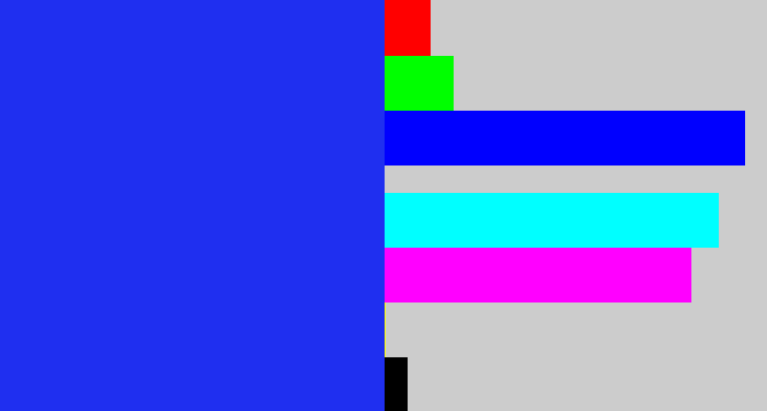 Hex color #1f2ff0 - vivid blue