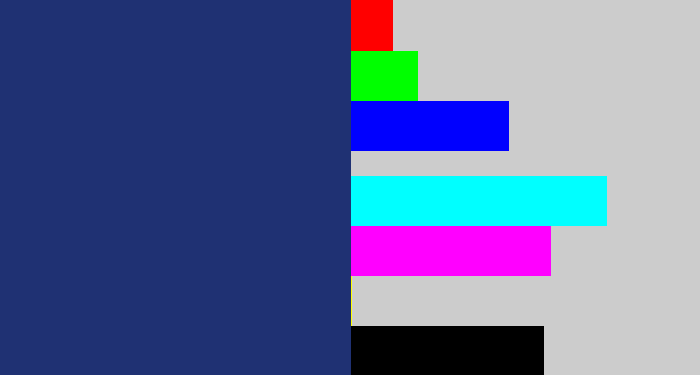Hex color #1f3173 - dark slate blue