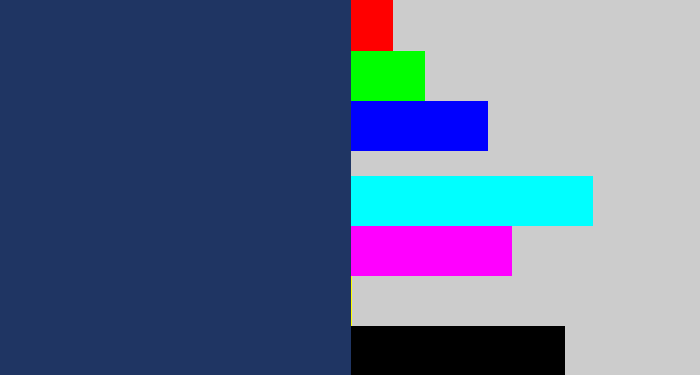 Hex color #1f3563 - dark slate blue