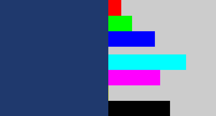 Hex color #1f396d - dark slate blue