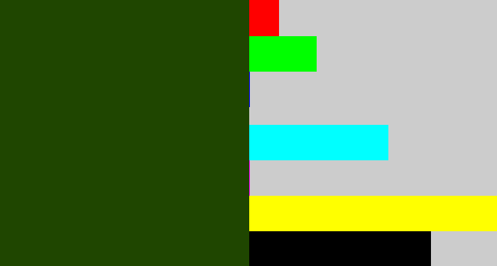 Hex color #1f4600 - forrest green