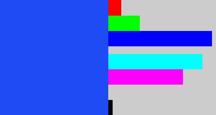 Hex color #1f4bf4 - azul