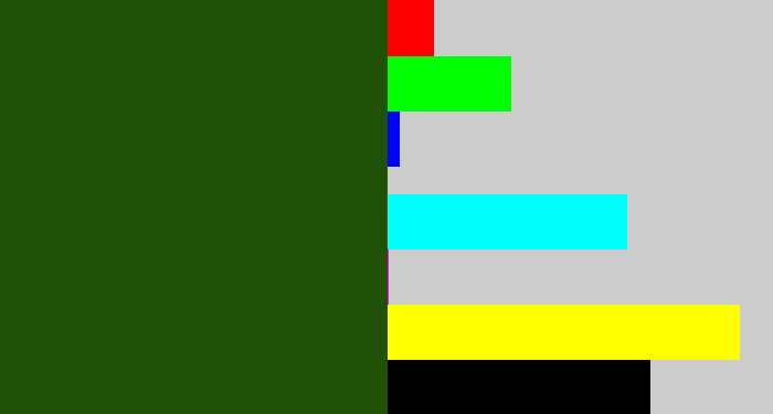 Hex color #1f5107 - forrest green