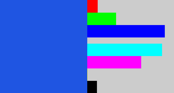 Hex color #1f55e2 - azul