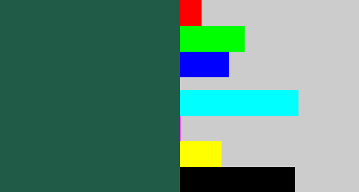 Hex color #1f5b46 - dark green blue