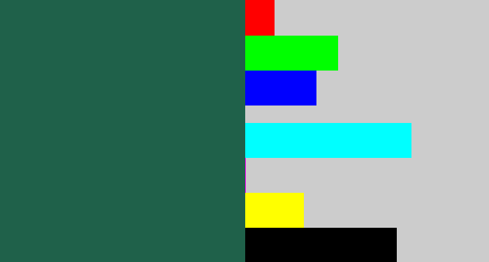Hex color #1f614a - dark green blue